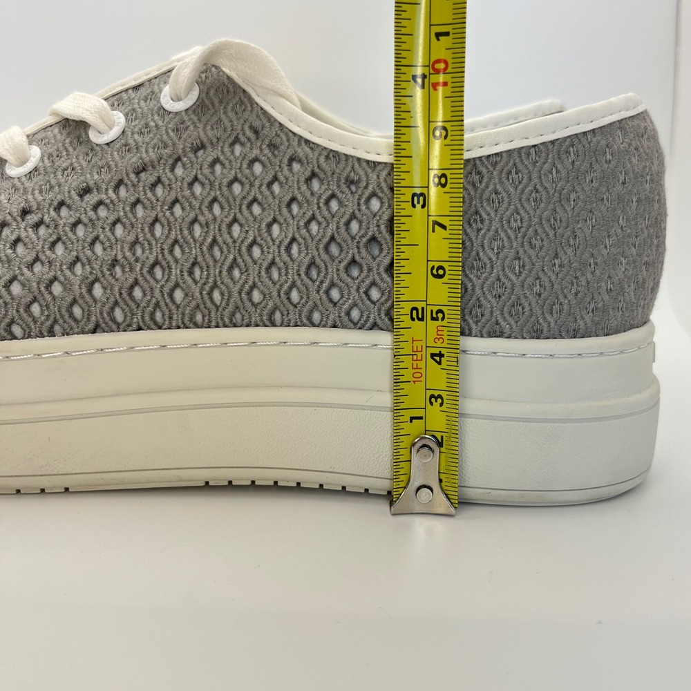 J/Slides Natasha Light Grey Crochet Mesh Platform Sneakers Womens 10 Sporty - Picture 7 of 8